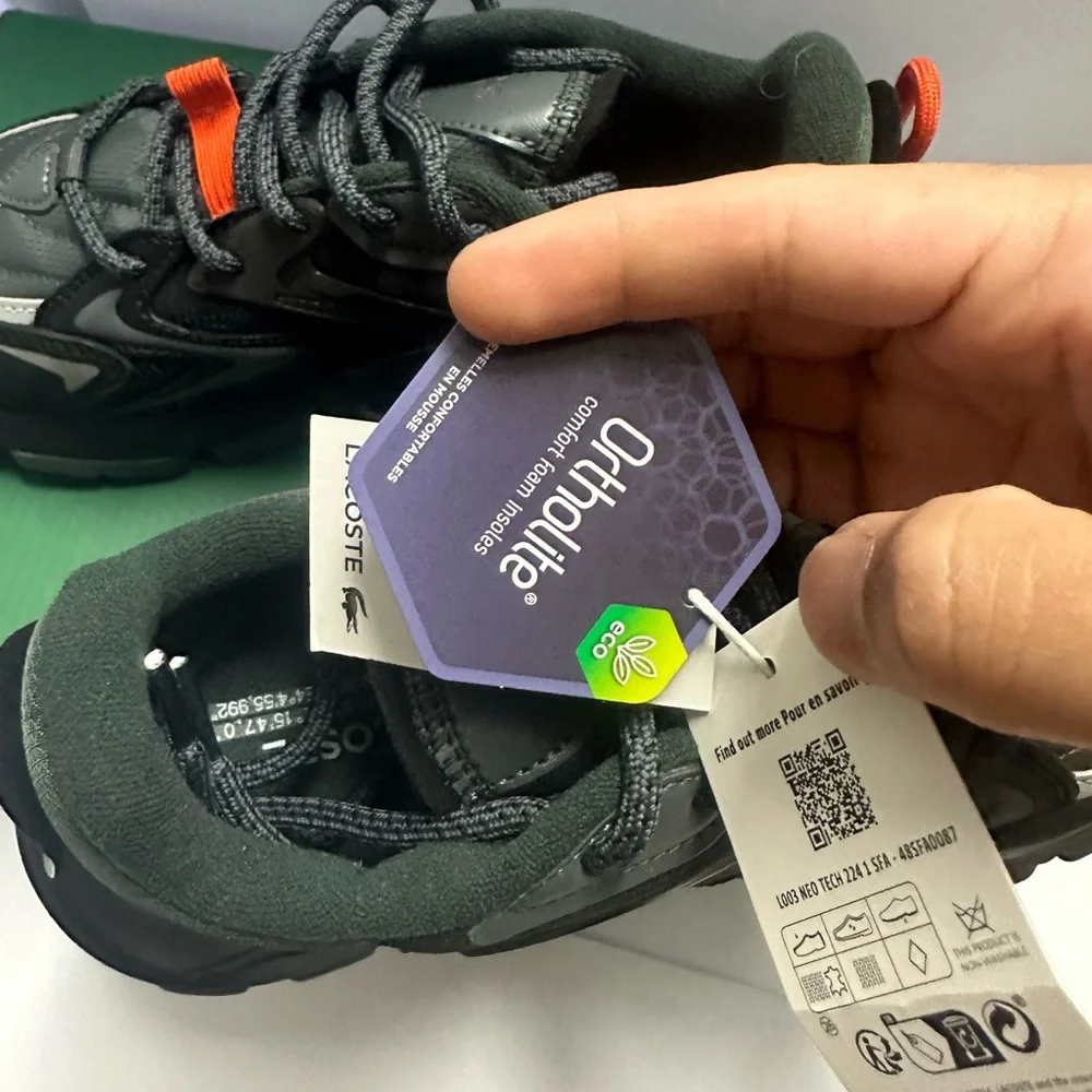 Lacoste L003 Neo Tech Chunky Runner Shoes Women's Size 7 Black Grey - Picture 7 of 8